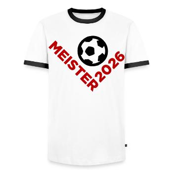Champion 2026 Championship - Men's Ringer Shirt - white/black - Front - AI Model Female 172 light (172cm) & AI Model Male 178 dark (178cm)