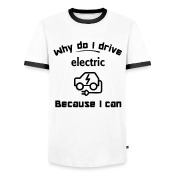 Electric cars and the mobile future - Men's Ringer Shirt - white/black - Front - AI Model Female 172 light (172cm) & AI Model Male 178 dark (178cm)