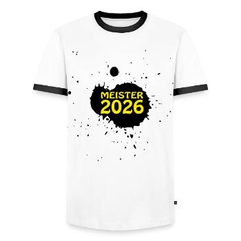 Champion 2026 Championship - Men's Ringer Shirt - white/black - Front - AI Model Female 172 light (172cm) & AI Model Male 178 dark (178cm)