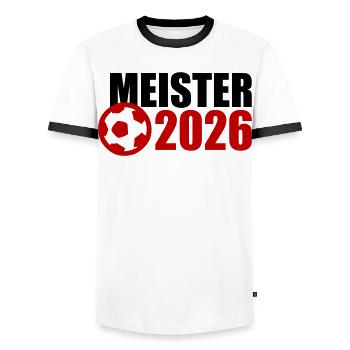 Champion 2026 Championship - Men's Ringer Shirt - white/black - Front - AI Model Female 172 light (172cm) & AI Model Male 178 dark (178cm)