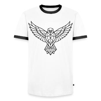 Bird - Men's Ringer Shirt - white/black - Front - AI Model Female 172 light (172cm) & AI Model Male 178 dark (178cm)