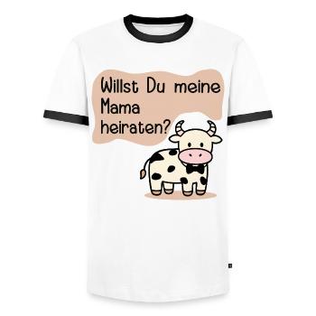 Hochzeit Mama Heiraten - Männer Kontrast-T-Shirt - Weiß/Schwarz - Vorne - AI Model Female 172 light (172cm) & AI Model Male 178 dark (178cm)