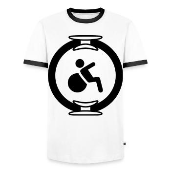 Pilates - Men's Ringer Shirt - white/black - Front - AI Model Female 172 light (172cm) & AI Model Male 178 dark (178cm)