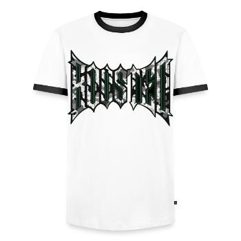 Boosted Schriftzug für Fans von Turbo Autos JDM  - Männer Kontrast-T-Shirt - Weiß/Schwarz - Vorne - AI Model Female 172 light (172cm) & AI Model Male 178 dark (178cm)