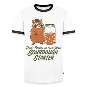 Sourdough Bread Baking Baker Sourdough Starter Era - Men's Ringer Shirt - white/black - Front - AI Model Female 172 light (172cm) & AI Model Male 178 dark (178cm)