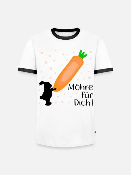 Karotte Möhre Osterhase - Männer Kontrast-T-Shirt - Weiß/Schwarz