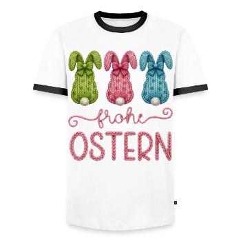 Frohe Ostern - Männer Kontrast-T-Shirt - Weiß/Schwarz - Vorne - AI Model Female 172 light (172cm) & AI Model Male 178 dark (178cm)