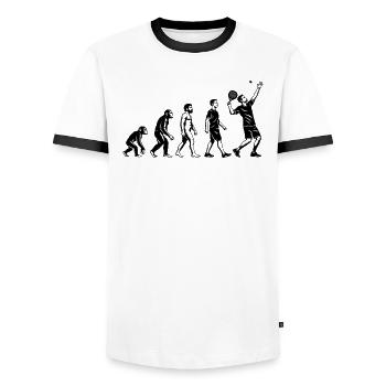 Padel Tennis Evolution Sports Sports - Men's Ringer Shirt - white/black - Front - AI Model Female 172 light (172cm) & AI Model Male 178 dark (178cm)
