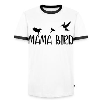 Mama Bird süßes Mama-T-Shirt - Männer Kontrast-T-Shirt - Weiß/Schwarz - Vorne - AI Model Female 172 light (172cm) & AI Model Male 178 dark (178cm)