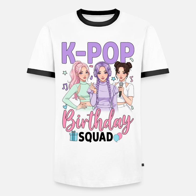 K-Pop Birthday Squad - Men's Ringer Shirt - white/black