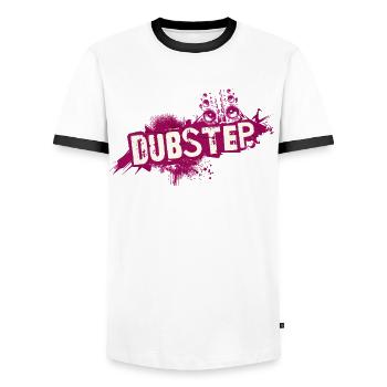 Dubstep-Graffiti-Grunge - Männer Kontrast-T-Shirt - Weiß/Schwarz - Vorne - AI Model Female 172 light (172cm) & AI Model Male 178 dark (178cm)