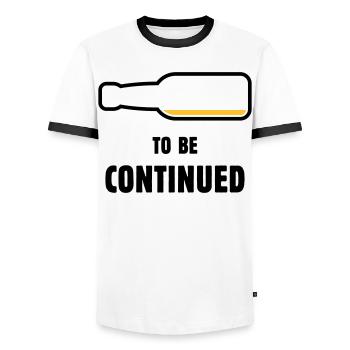 To Be Continued ( Beer / Beer ( POS 2C) - Men's Ringer Shirt - white/black - Front - AI Model Female 172 light (172cm) & AI Model Male 178 dark (178cm)