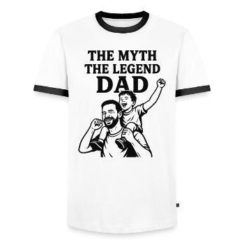 La légende du mythe de l’homme - Meilleur cadeau pour la fête des pères - T-shirt contrasté Homme - blanc/noir - Devant - AI Model Female 172 light (172cm) & AI Model Male 178 dark (178cm)