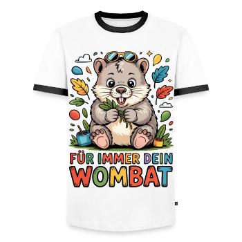 Für Immer Dein Wombat - Männer Kontrast-T-Shirt - Weiß/Schwarz - Vorne - AI Model Female 172 light (172cm) & AI Model Male 178 dark (178cm)