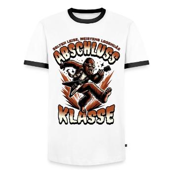 Schulabgänger | Abschlussklasse 2026 - Männer Kontrast-T-Shirt - Weiß/Schwarz - Vorne - AI Model Female 172 light (172cm) & AI Model Male 178 dark (178cm)