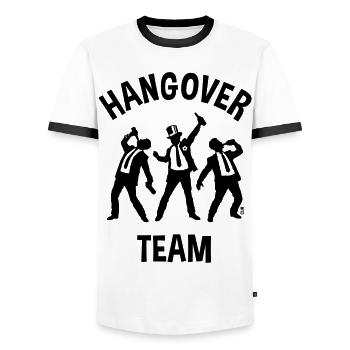 Hangover Team (JGA Junggesellenabschied Bier / B) - Männer Kontrast-T-Shirt - Weiß/Schwarz - Vorne - AI Model Female 172 light (172cm) & AI Model Male 178 dark (178cm)