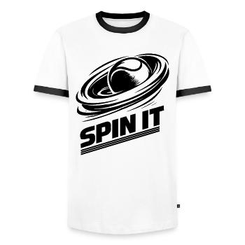 Padel Spin It Sport Passion Performance - Men's Ringer Shirt - white/black - Front - AI Model Female 172 light (172cm) & AI Model Male 178 dark (178cm)