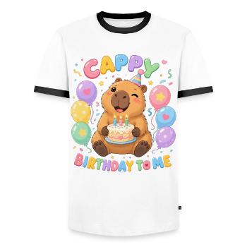 Birthday, Children's Birthday, Birthday Party - Men's Ringer Shirt - white/black - Front - AI Model Female 172 light (172cm) & AI Model Male 178 dark (178cm)