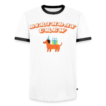 Happy Birthday - Männer Kontrast-T-Shirt - Weiß/Schwarz - Vorne - AI Model Female 172 light (172cm) & AI Model Male 178 dark (178cm)