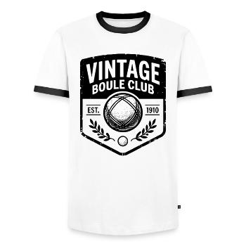 Vintage Boule Club Est 1910 Petanque Sport - Männer Kontrast-T-Shirt - Weiß/Schwarz - Vorne - AI Model Female 172 light (172cm) & AI Model Male 178 dark (178cm)