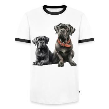 Amitié - T-shirt contrasté Homme - blanc/noir - Devant - AI Model Female 172 light (172cm) & AI Model Male 178 dark (178cm)