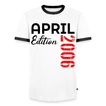 21st Birthday 2006 April - Men's Ringer Shirt - white/black - Front - AI Model Female 172 light (172cm) & AI Model Male 178 dark (178cm)