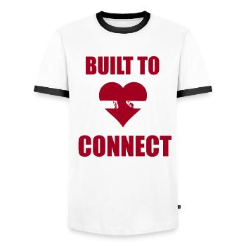 Construits pour connecter les âmes d’amour se trouvent - T-shirt contrasté Homme - blanc/noir - Devant - AI Model Female 172 light (172cm) & AI Model Male 178 dark (178cm)