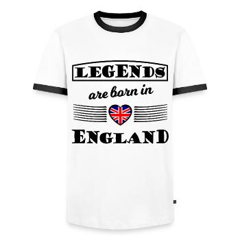 Herz mit Union Jack Flagge - Männer Kontrast-T-Shirt - Weiß/Schwarz - Vorne - AI Model Female 172 light (172cm) & AI Model Male 178 dark (178cm)