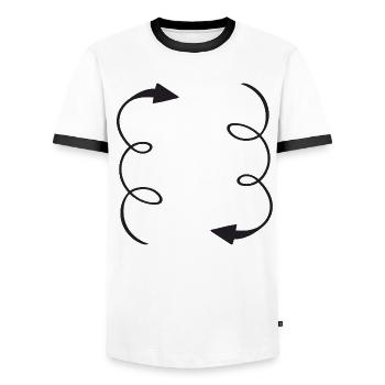 Flèches de circulation - T-shirt contrasté Homme - blanc/noir - Devant - AI Model Female 172 light (172cm) & AI Model Male 178 dark (178cm)