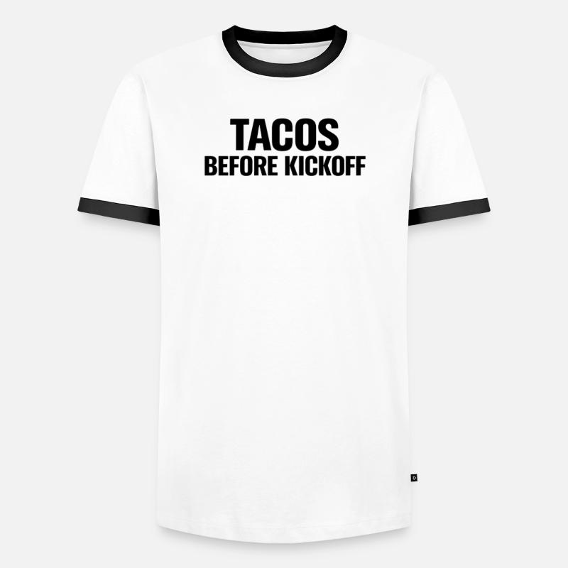 Tacos Before Kickoff - Men's Ringer Shirt - white/black