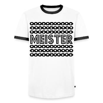 Master Degree Master Chaînes - T-shirt contrasté Homme - blanc/noir - Devant - AI Model Female 172 light (172cm) & AI Model Male 178 dark (178cm)