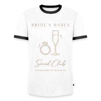 Bride Babes Shirt JGA Bachelorette Team Bride - Männer Kontrast-T-Shirt - Weiß/Schwarz - Vorne - AI Model Female 172 light (172cm) & AI Model Male 178 dark (178cm)