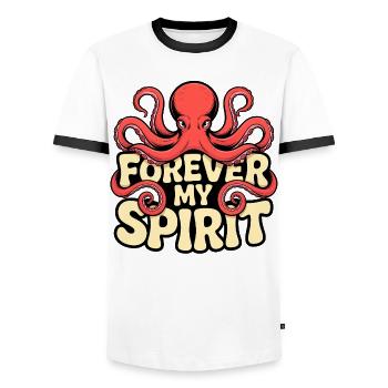 Octopus Vibes - Men's Ringer Shirt - white/black - Front - AI Model Female 172 light (172cm) & AI Model Male 178 dark (178cm)