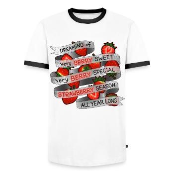 Ich träume von Strawberry_all Jahr - Männer Kontrast-T-Shirt - Weiß/Schwarz - Vorne - AI Model Female 172 light (172cm) & AI Model Male 178 dark (178cm)