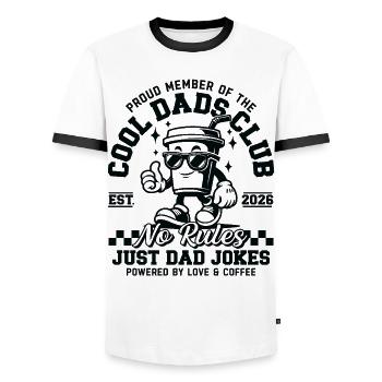 Dad 2026 Gift - Cool Dads Club - Men's Ringer Shirt - white/black - Front - AI Model Female 172 light (172cm) & AI Model Male 178 dark (178cm)