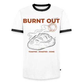 Pain au levain Baking Baking Burned Age Burned Baker Ère - T-shirt contrasté Homme - blanc/noir - Devant - AI Model Female 172 light (172cm) & AI Model Male 178 dark (178cm)