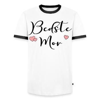 Denmark Best Mom - Men's Ringer Shirt - white/black - Front - AI Model Female 172 light (172cm) & AI Model Male 178 dark (178cm)