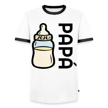 Baby 2026 Spanish Dad - Men's Ringer Shirt - white/black - Front - AI Model Female 172 light (172cm) & AI Model Male 178 dark (178cm)