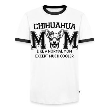 Chihuahua, maman amoureuse de chien, art mignon de chiot - T-shirt contrasté Homme - blanc/noir - Devant - AI Model Female 172 light (172cm) & AI Model Male 178 dark (178cm)