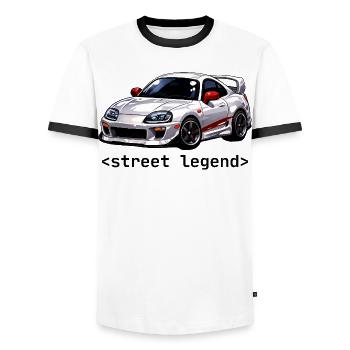 JDM Street Legende der 90er Jahre - Männer Kontrast-T-Shirt - Weiß/Schwarz - Vorne - AI Model Female 172 light (172cm) & AI Model Male 178 dark (178cm)
