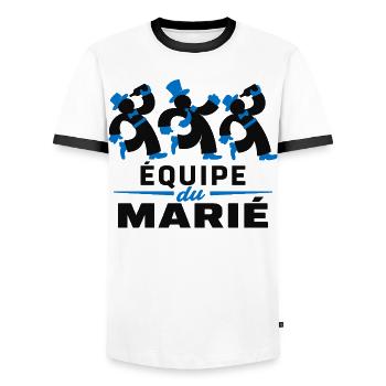 Das Team des Bräutigams - Männer Kontrast-T-Shirt - Weiß/Schwarz - Vorne - AI Model Female 172 light (172cm) & AI Model Male 178 dark (178cm)