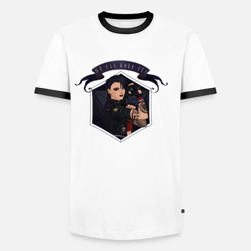 We can ROLL it! White - Men's Ringer Shirt - white/black