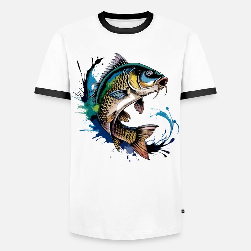 Jumping Carp - Men's Ringer Shirt - white/black