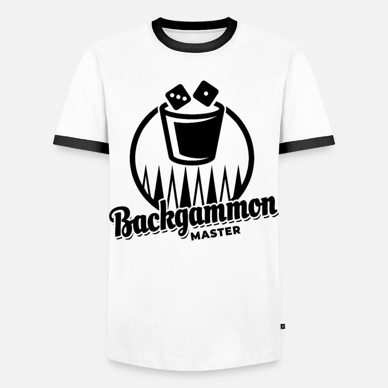 Backgammon Master | Brettspiel | Geschenk - Männer Kontrast-T-Shirt - Weiß/Schwarz