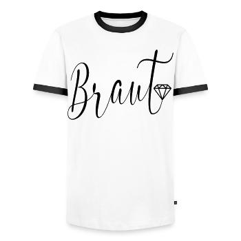 Hochzeit Diamanten Braut - Männer Kontrast-T-Shirt - Weiß/Schwarz - Vorne - AI Model Female 172 light (172cm) & AI Model Male 178 dark (178cm)
