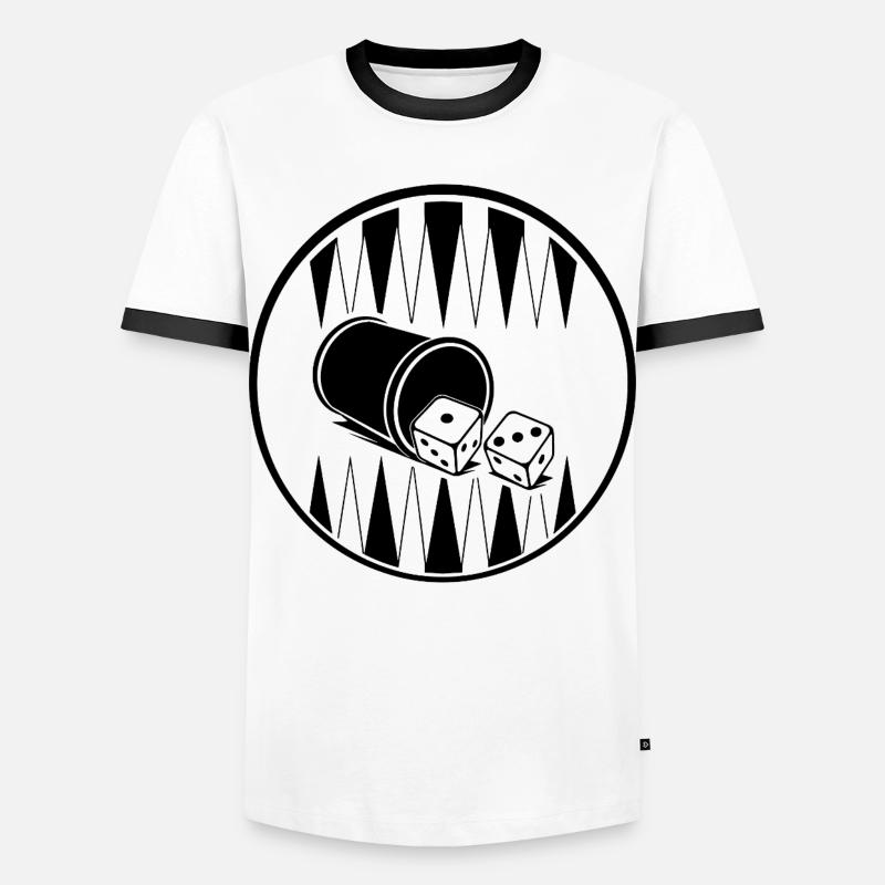 Backgammon | Board Game | Gift - Men's Ringer Shirt - white/black
