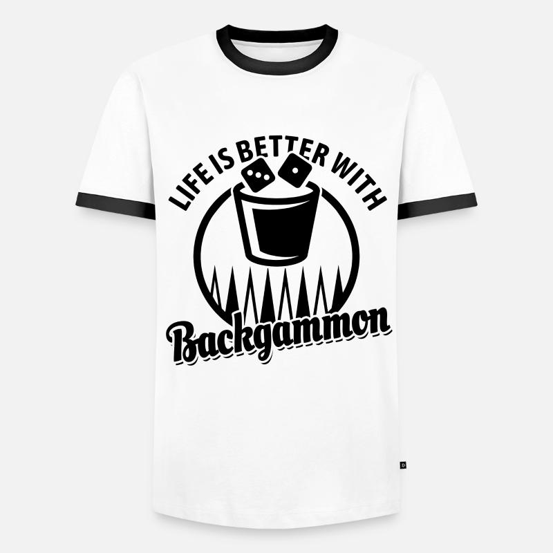 Backgammon | Board Game | Gift - Men's Ringer Shirt - white/black