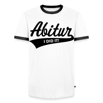 Abitur – I Did It! (Abiturient Schulabschluss / B) - Men's Ringer Shirt - white/black - Front - AI Model Female 172 light (172cm) & AI Model Male 178 dark (178cm)
