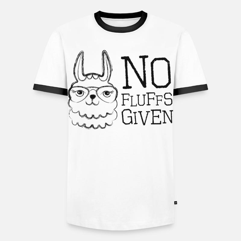  Lama mit Brille No Fluffs Given - Männer Kontrast-T-Shirt - Weiß/Schwarz
