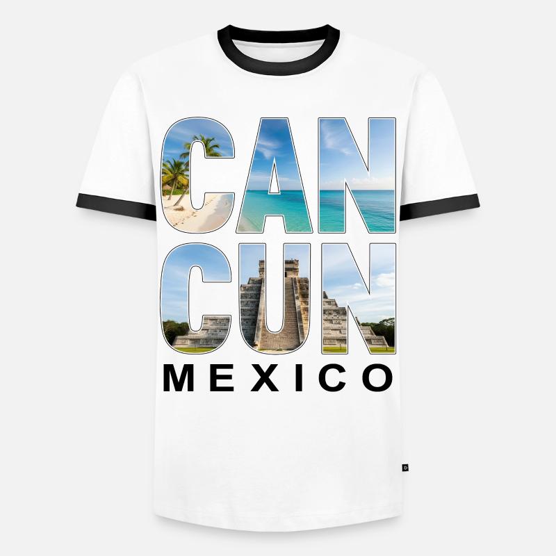 Cancun Mexico - Men's Ringer Shirt - white/black